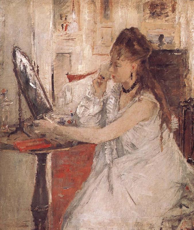 Berthe Morisot Woamn is Making up Sweden oil painting art